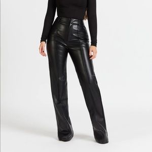 Because of Alice leather wide leg trouser